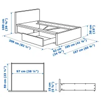 Pat Ikea Malm/Lonset 2 90 x 200 cm / Furnir / Black photo 8