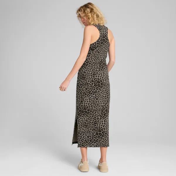 Платье для женщин Puma Wardrobe Ess Leo Luxe Slim All-Over Print  M / Black Gray photo 5