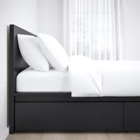 Кровать Ikea Malm/Luroy 2 90 x 200 см / Массив / Черный photo 4