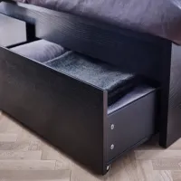 Кровать Ikea Malm/Luroy 2 90 x 200 см / Массив / Черный photo 6