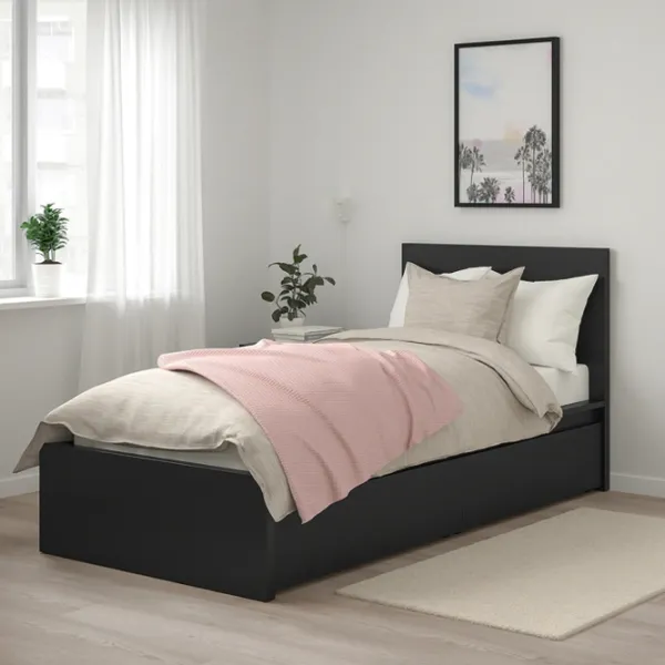 Кровать Ikea Malm/Luroy 2 90 x 200 см / Массив / Черный photo 7
