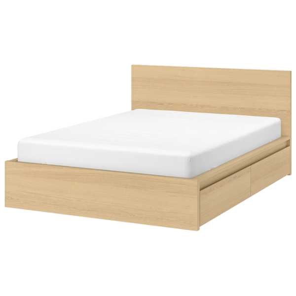 Кровать Ikea Malm Luroy 2 140 x 200 см / Шпон / Wood photo 1