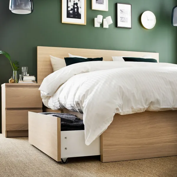 Кровать Ikea Malm Luroy 2 140 x 200 см / Шпон / Wood photo 3