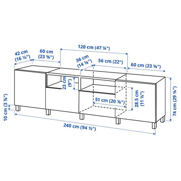 Comodă TV Ikea Besta 74 x 240 x 42 / MDF photo 8