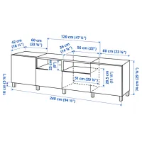 Тумба под телевизор Ikea Besta 74 x 240 x 42см / МДФ photo 8