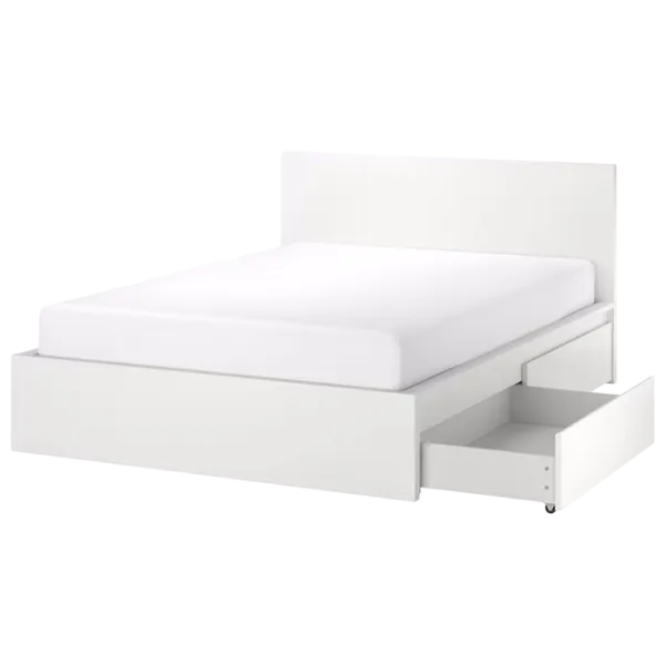 Кровать Ikea Malm Luroy 2 160 x 200 см / Шпон / Белый photo 1