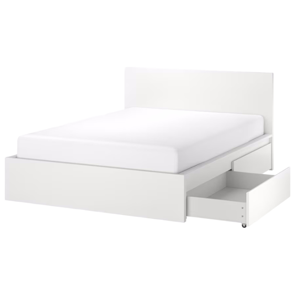 Кровать Ikea Malm Luroy 2 160 x 200 см / Шпон / Белый photo 1