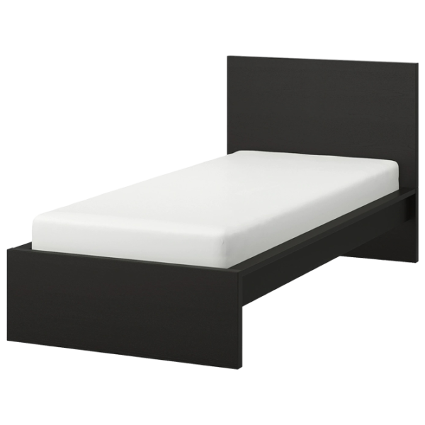 Кровать Ikea Malm/Lonset 90 x 200 см / Шпон / Черный photo 1