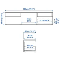 Тумба под телевизор Ikea Besta 39 x 180 x 42см / ДСП photo 2