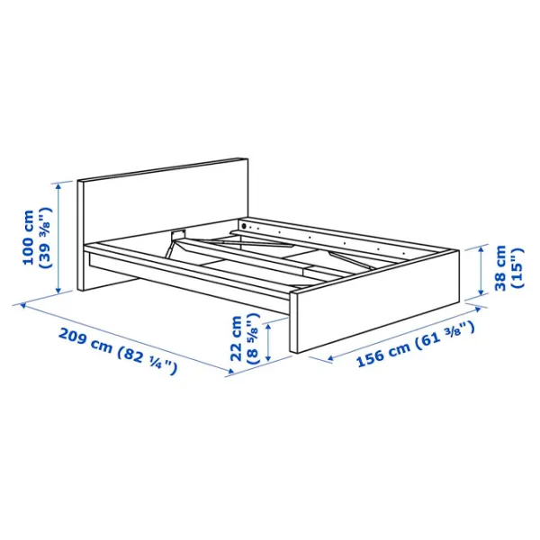 Pat Ikea Malm/Lonset 140 x 200 cm / Furnir / Blue photo 8