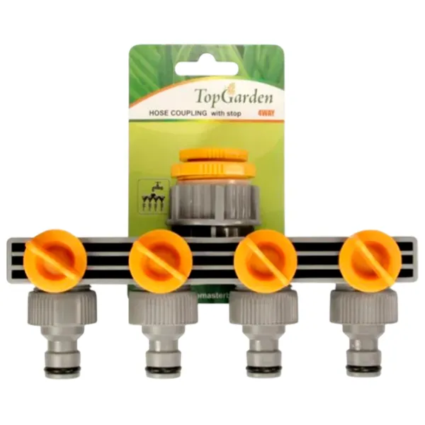 Соединитель шланга TopGarden 380973 ABS / С функцией СТОП photo 1