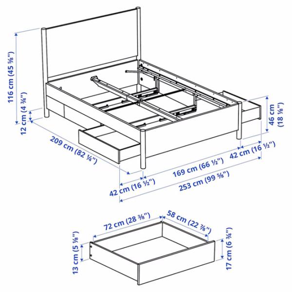 Pat Ikea Tonstad 160 x 200 cm / Masiv / White photo 7