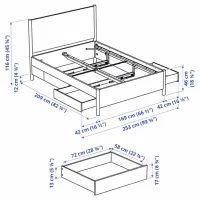 Кровать Ikea Tonstad 160 x 200 см / Массив / Белый photo 7
