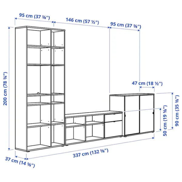 Comodă TV Ikea Vihals 200 x 337 x 47 / MDF photo 2