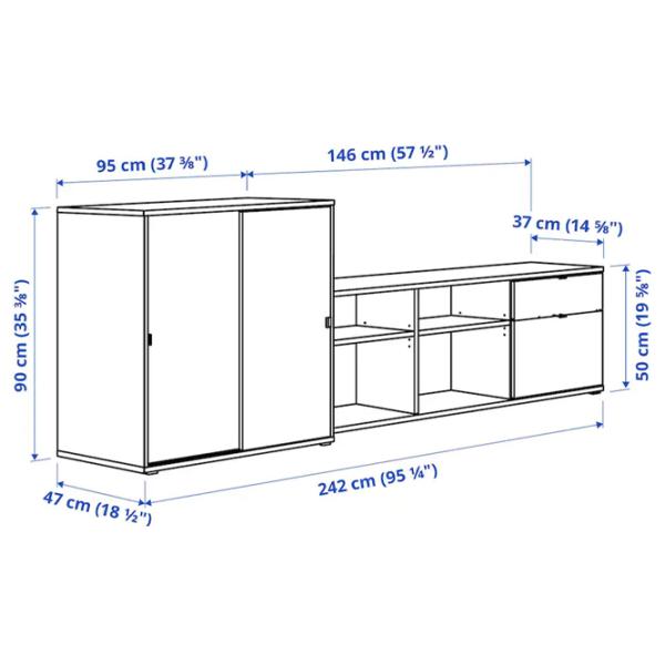 Тумба под телевизор Ikea Vihals 90 x 242 x 37см / ДСП photo 4
