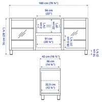 Тумба под телевизор Ikea Besta 74 x 180 x 42см / ДСП photo 9