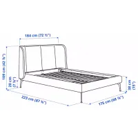 Кровать Ikea Tufjord/Tallmyra/Luroy 160 x 200 см / Шпон / Серый photo 9