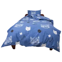 Lenjerie de pat pentru copii Relaxe Home Soft Dreams (020203) Bumbac/ Blue Kitten