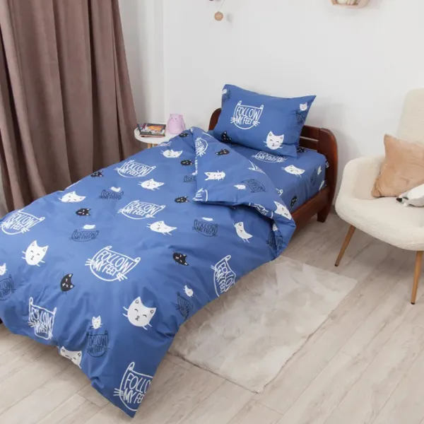 Детское постельное бельё Relaxe Home Soft Dreams (020203) Хлопок/ Синий Котёнок photo 4 Детское постельное бельё Relaxe Home Soft Dreams (020203) Хлопок/ Синий Котёнок photo 4