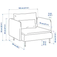 Кресло Ikea Soderhamn Crom Тёмно-серый photo 7