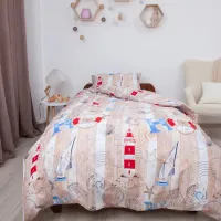 Lenjerie de pat pentru copii Relaxe Home Soft Dreams (020206) Bumbac/ Beige Kitten