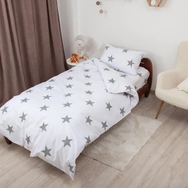 Детское постельное бельё Relaxe Home Soft Dreams (020208) Хлопок/ Белый Серый photo 2 Детское постельное бельё Relaxe Home Soft Dreams (020208) Хлопок/ Белый Серый photo 2