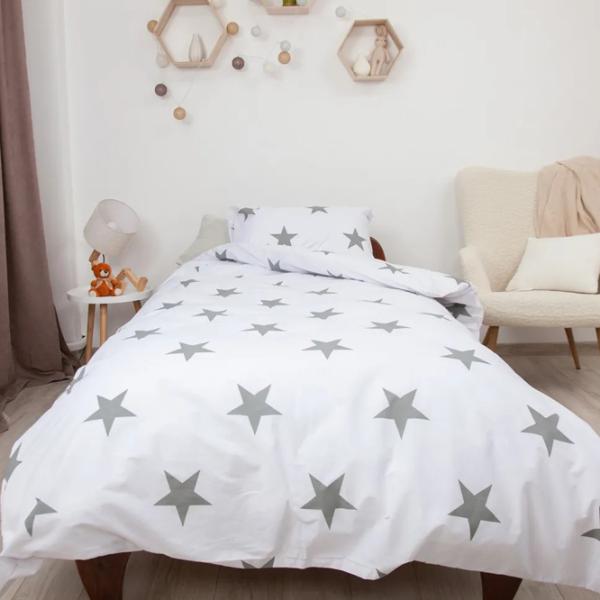 Детское постельное бельё Relaxe Home Soft Dreams (020208) Хлопок/ Белый Серый photo 3 Детское постельное бельё Relaxe Home Soft Dreams (020208) Хлопок/ Белый Серый photo 3