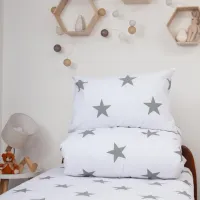 Детское постельное бельё Relaxe Home Soft Dreams (020208) Хлопок/ Белый Серый photo 4