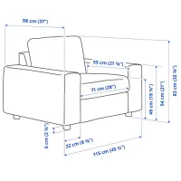 Fotoliu Ikea Vimle Black Gray photo 3