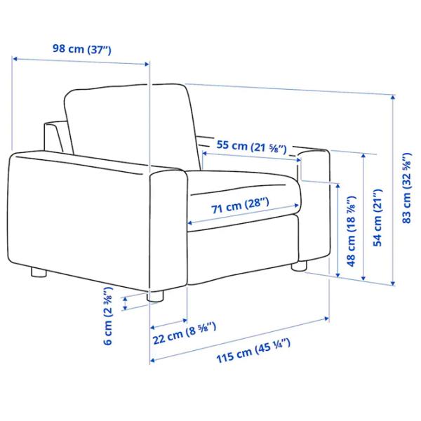 Fotoliu Ikea Vimle Black Gray photo 2 Fotoliu Ikea Vimle Black Gray photo 2