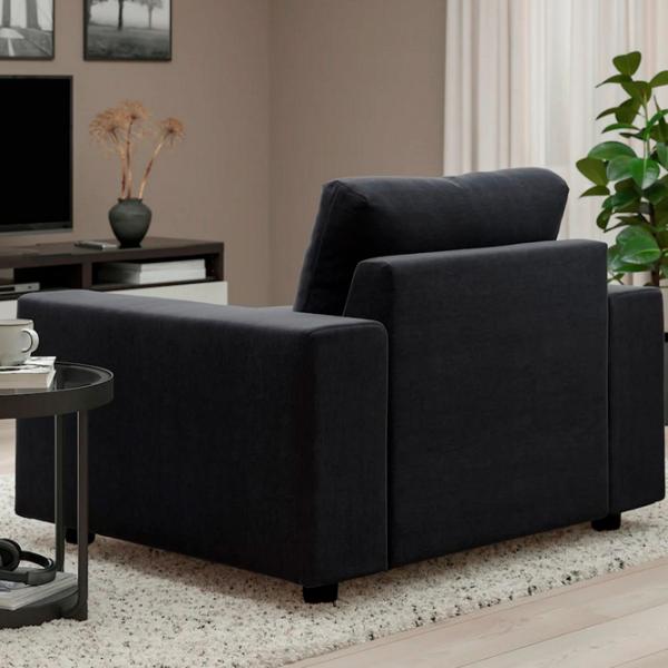 Кресло Ikea Vimle Черный Тёмно синий photo 2 Кресло Ikea Vimle Черный Тёмно синий photo 2