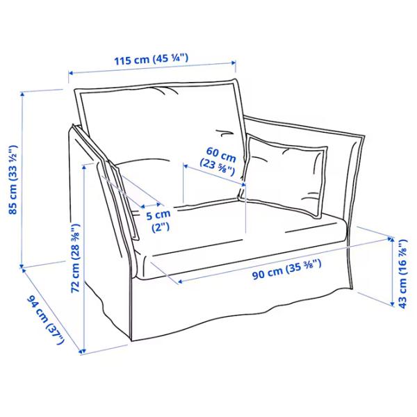 Кресло Ikea Backsalen Beige Серый photo 7 Кресло Ikea Backsalen Beige Серый photo 7