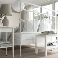 Кровать Ikea Stjarno/Lonset 160 x 200 см / Металл / Белый photo 5