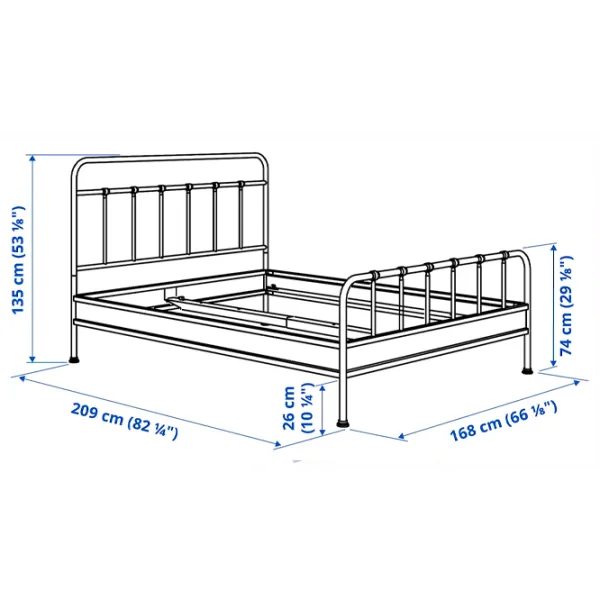 Кровать Ikea Stjarno 160 x 200 см / Металл / Белый photo 8