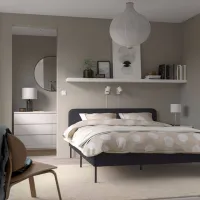 Кровать Ikea Slattum/Vissle 160 x 200 см / ЛДСП / Серый photo 4