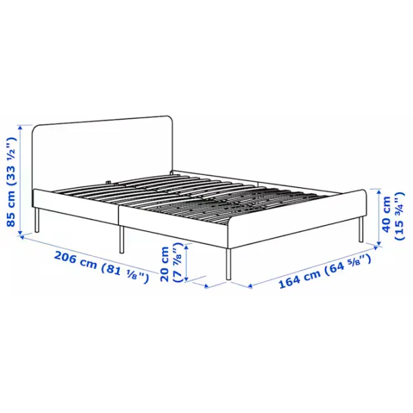 Pat Ikea Slattum/Vissle 160 x 200 cm / PAL / Gray photo 9