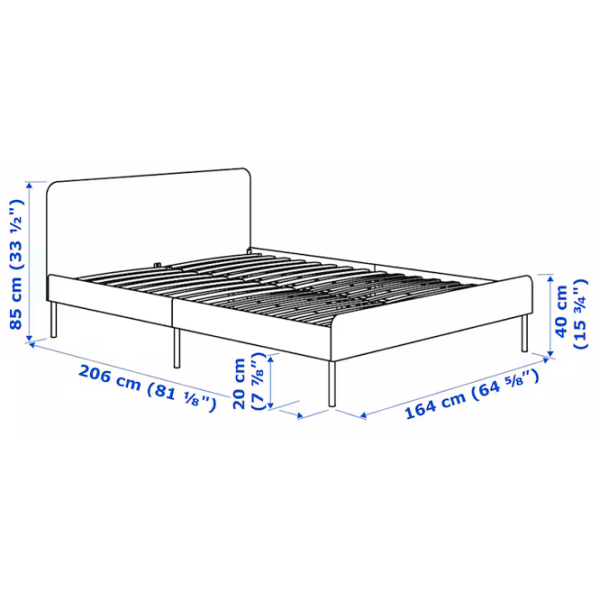 Pat Ikea Slattum/Vissle 160 x 200 cm / PAL / Gray photo 9