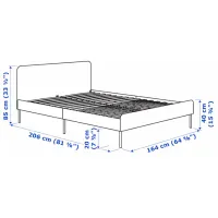 Кровать Ikea Slattum/Vissle 160 x 200 см / ЛДСП / Серый photo 9