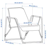 Кресло Ikea Brannboll Черный Серый photo 3