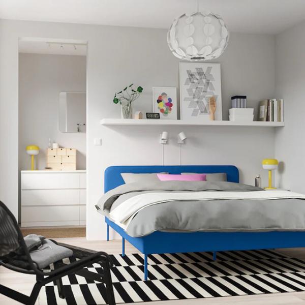 Кровать Ikea Slattum/Knisa 140 x 200 см / ЛДСП / Синий photo 4
