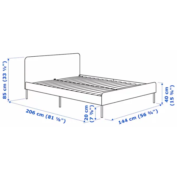 Кровать Ikea Slattum/Knisa 140 x 200 см / ЛДСП / Синий photo 8