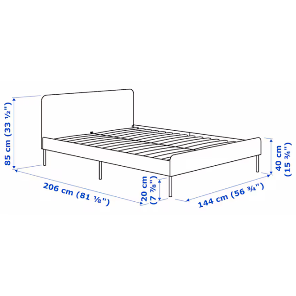 Кровать Ikea Slattum/Knisa 140 x 200 см / ЛДСП / Синий photo 8