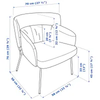 Кресло Ikea Bingsta/Vissle/Kabusa Черный Серый photo 3