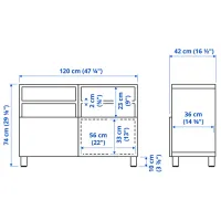 Тумба под телевизор Ikea Besta 74 x 120 x 42см / ДСП photo 8