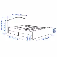 Кровать Ikea Ramnefjall/Klovsta 160 x 200 см / Шпон / Бежевый photo 9
