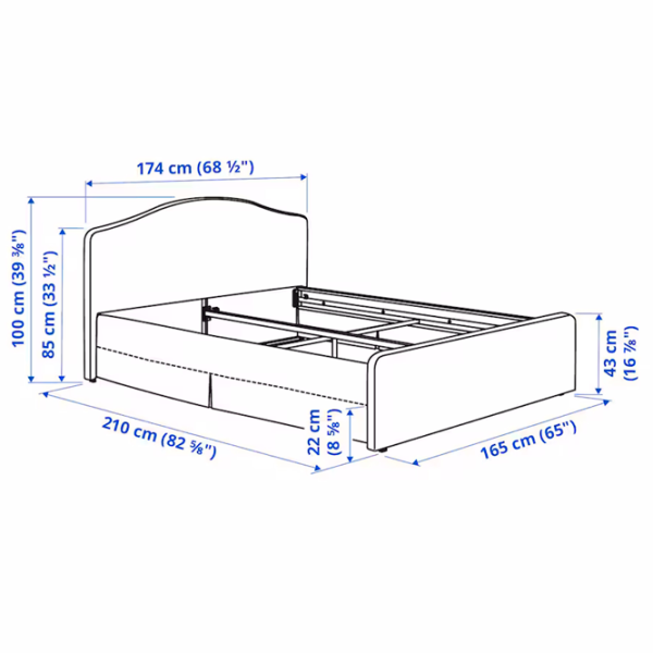 Pat Ikea Ramnefjall/Klovsta/Luroy 160 x 200 cm / Furnir / Gray photo 10