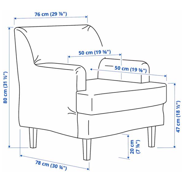 Кресло Ikea Rocksjon/Klovsta Серый Серый photo 4