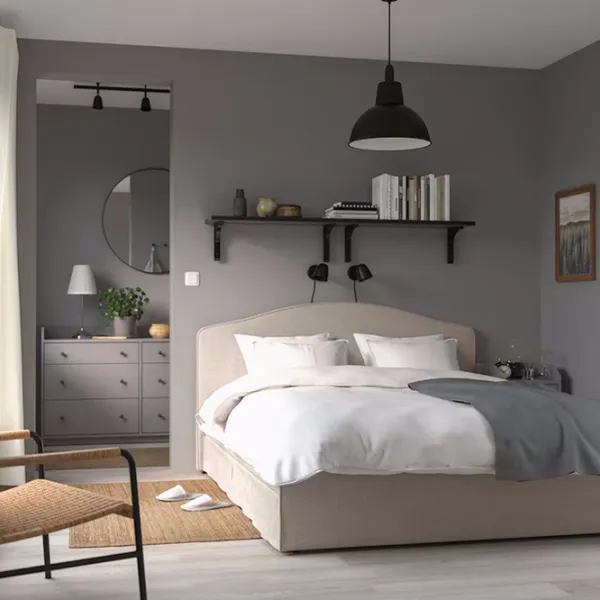 Кровать Ikea Ramnefjall/Kilanda 140 x 200 см / Шпон / Бежевый photo 5 Кровать Ikea Ramnefjall/Kilanda 140 x 200 см / Шпон / Бежевый photo 5