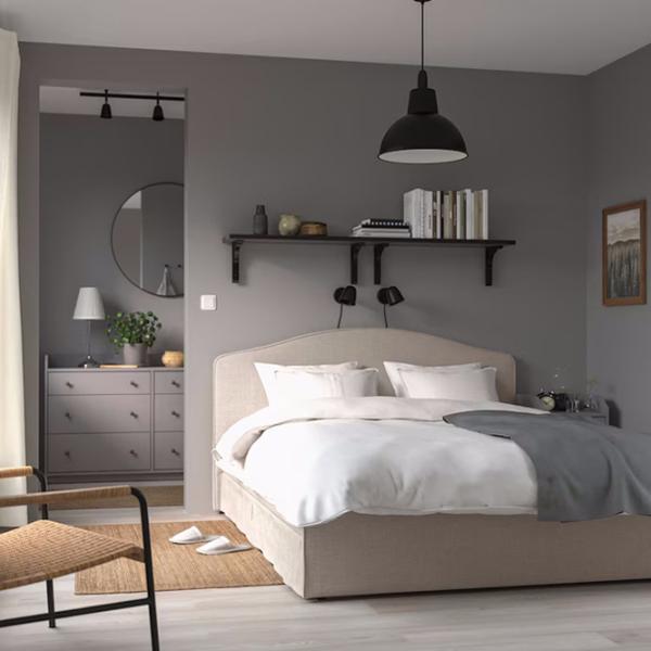Кровать Ikea Ramnefjall/Kilanda 140 x 200 см / Шпон / Бежевый photo 5 Кровать Ikea Ramnefjall/Kilanda 140 x 200 см / Шпон / Бежевый photo 5