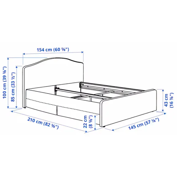 Кровать Ikea Ramnefjall/Kilanda 140 x 200 см / Шпон / Бежевый photo 9 Кровать Ikea Ramnefjall/Kilanda 140 x 200 см / Шпон / Бежевый photo 9